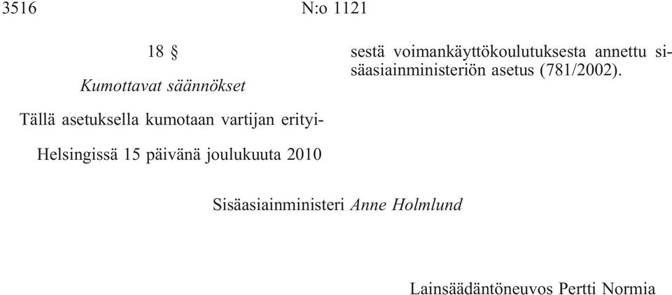 sisäasiainministeriön asetus (781/2002).