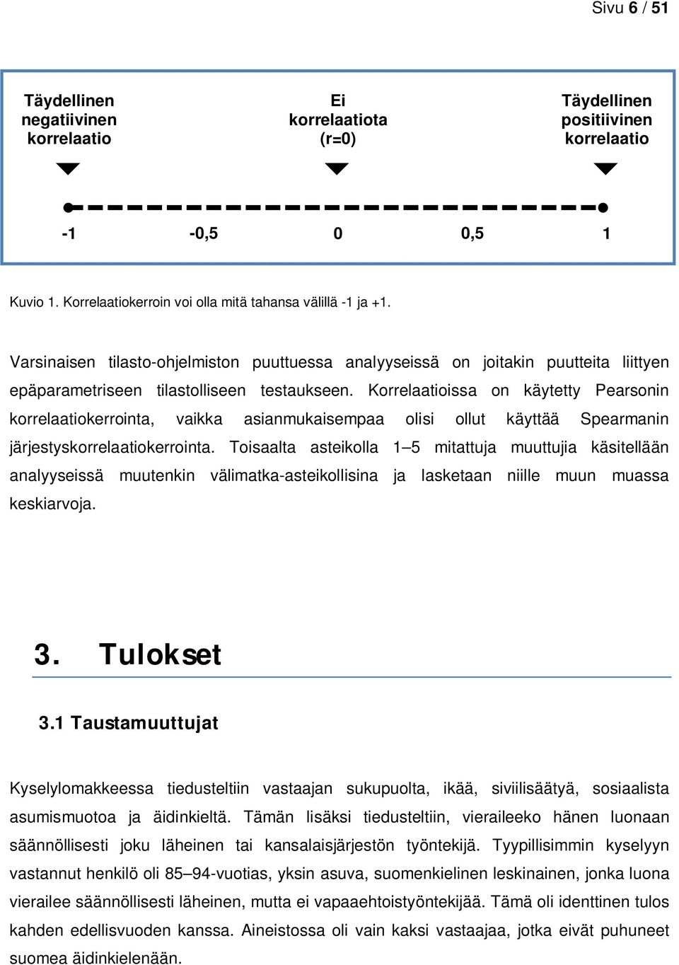 Korrelaatioissa on käytetty Pearsonin korrelaatiokerrointa, vaikka asianmukaisempaa olisi ollut käyttää Spearmanin järjestyskorrelaatiokerrointa.