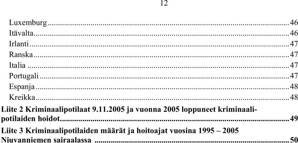 2005 ja vuonna 2005 loppuneet kriminaalipotilaiden hoidot.