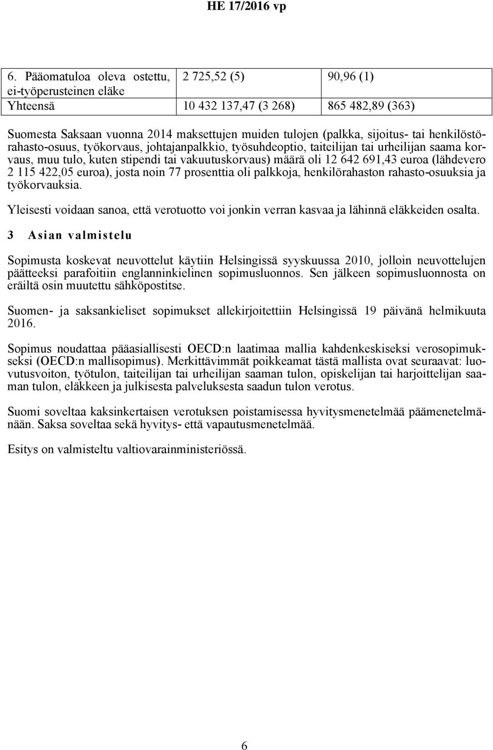 (lähdevero 2 115 422,05 euroa), josta noin 77 prosenttia oli palkkoja, henkilörahaston rahasto-osuuksia ja työkorvauksia.