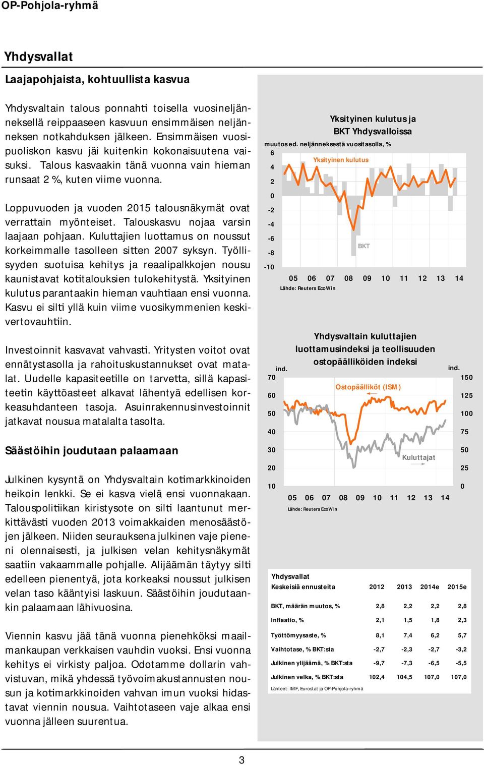 Loppuvuoden ja vuoden 1 talousnäkymät ovat verra ain myönteiset. Talouskasvu nojaa varsin laajaan pohjaan. Kulu ajien luo amus on noussut korkeimmalle tasolleen si en 7 syksyn.