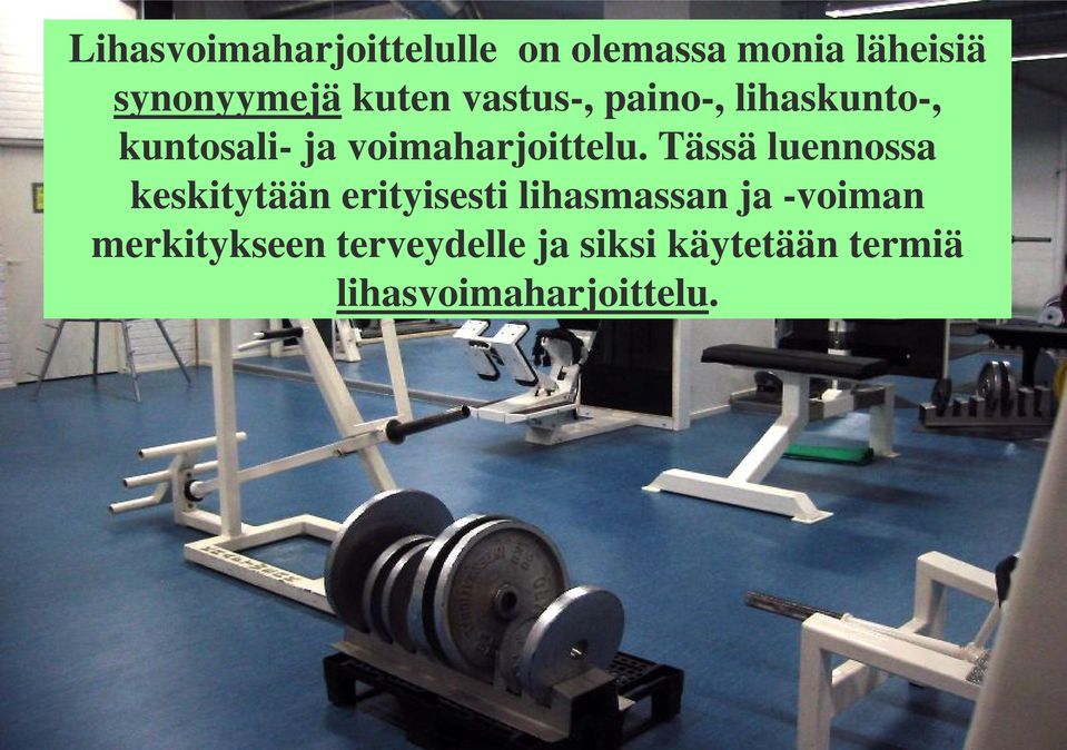 Tässä luennossa keskitytään erityisesti lihasmassan ja -voiman