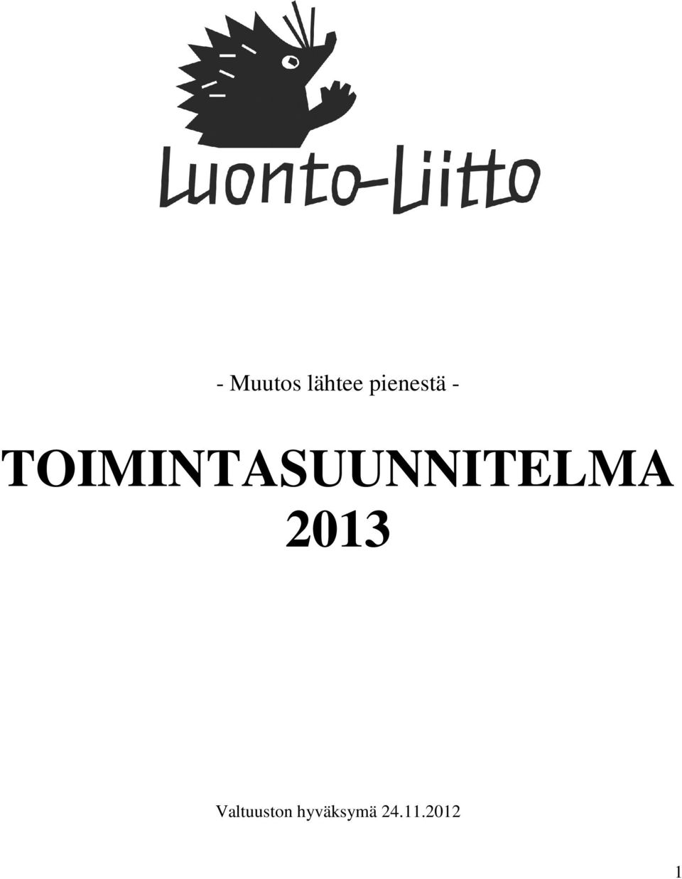 TOIMINTASUUNNITELMA