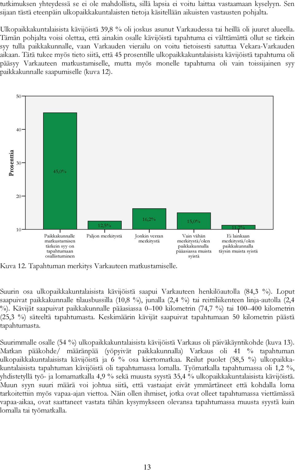 Tämän pohjalta voisi olettaa, että ainakin osalle kävijöistä tapahtuma ei välttämättä ollut se tärkein syy tulla paikkakunnalle, vaan Varkauden vierailu on voitu tietoisesti satuttaa Vekara-Varkauden