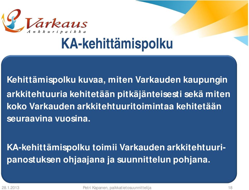 arkkitehtuuritoimintaa kehitetään seuraavina vuosina.