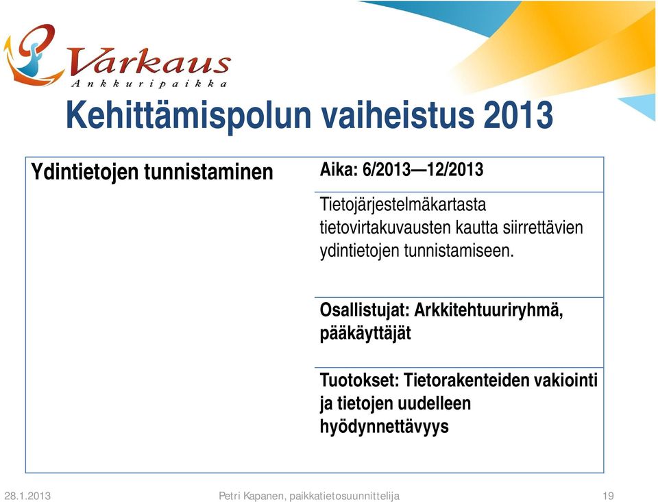 ydintietojen tunnistamiseen.