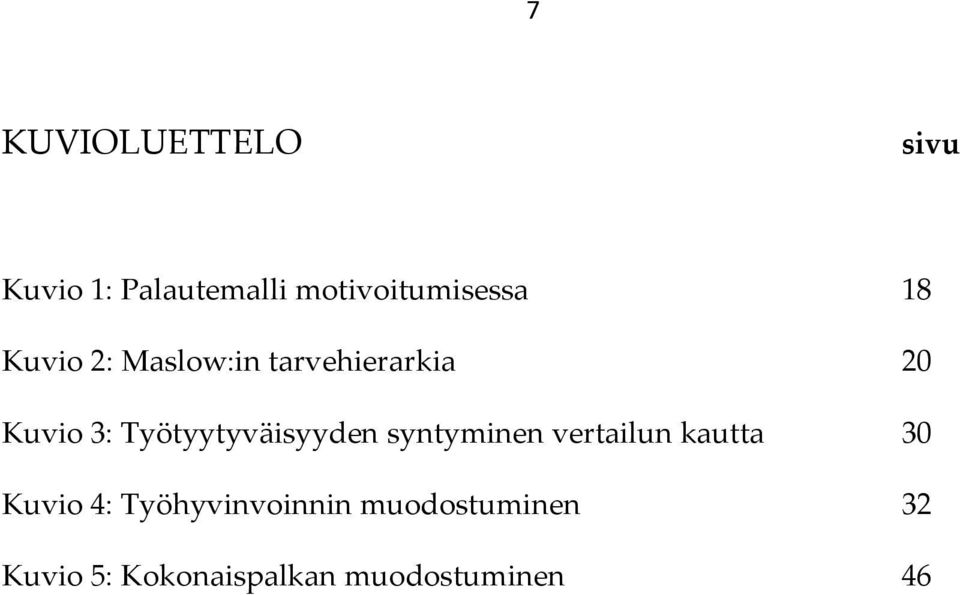 Työtyytyväisyyden syntyminen vertailun kautta 30 Kuvio 4: