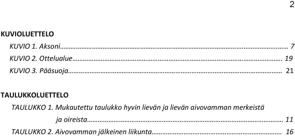 Mukautettu taulukko hyvin lievän ja lievän aivovamman