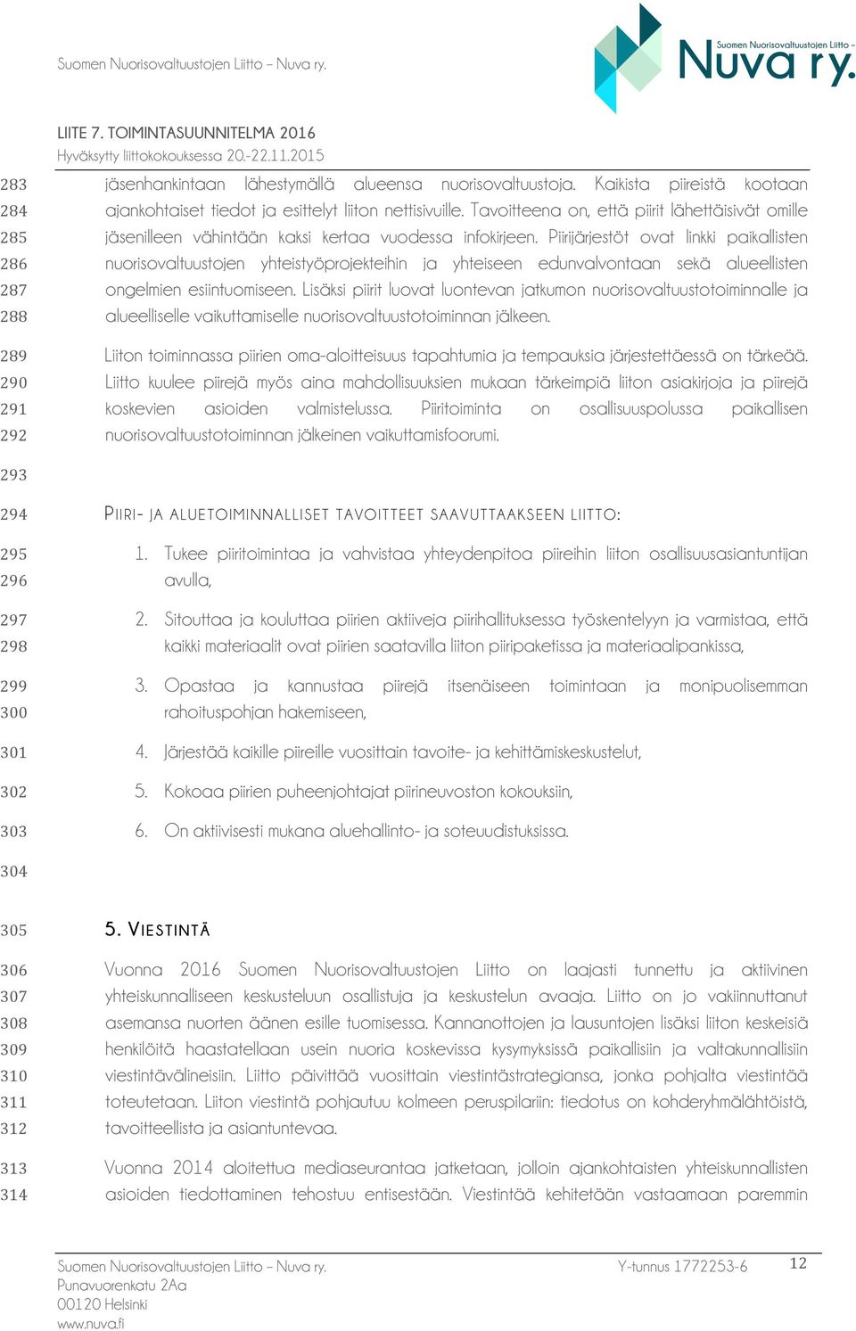 Piirijärjestöt ovat linkki paikallisten nuorisovaltuustojen yhteistyöprojekteihin ja yhteiseen edunvalvontaan sekä alueellisten ongelmien esiintuomiseen.