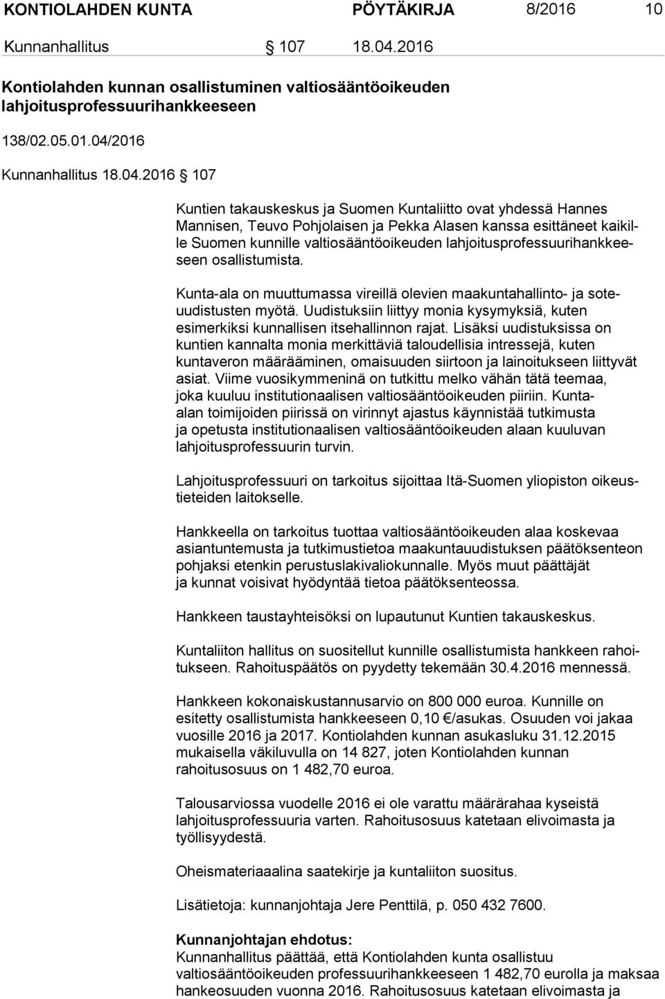 2016 Kunnanhallitus 18.04.