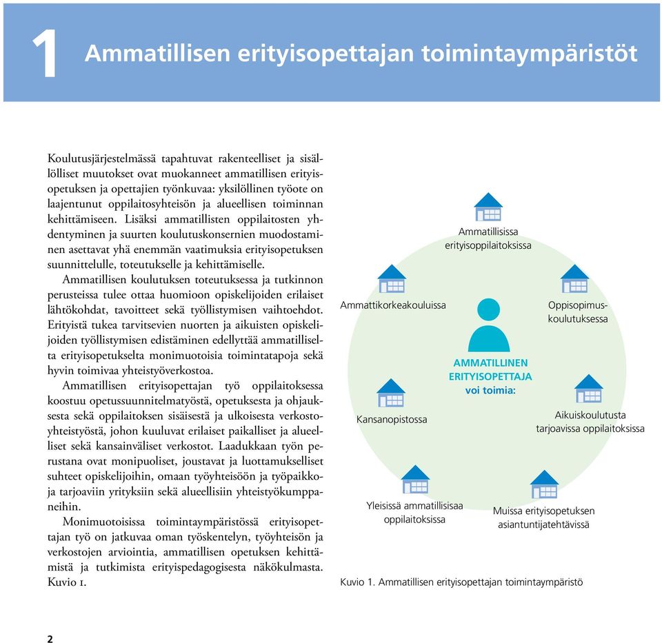 Lisäksi ammatillisten oppilaitosten yhdentyminen ja suurten koulutuskonsernien muodostaminen asettavat yhä enemmän vaatimuksia erityisopetuksen suunnittelulle, toteutukselle ja kehittämiselle.