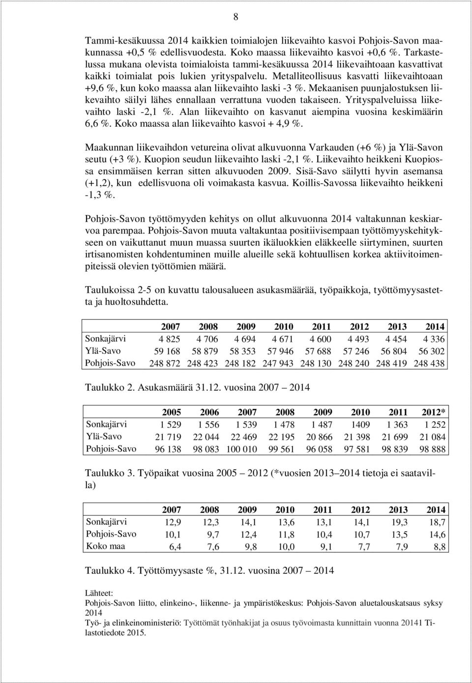 Metalliteollisuus kasvatti liikevaihtoaan +9,6 %, kun koko maassa alan liikevaihto laski -3 %. Mekaanisen puunjalostuksen liikevaihto säilyi lähes ennallaan verrattuna vuoden takaiseen.