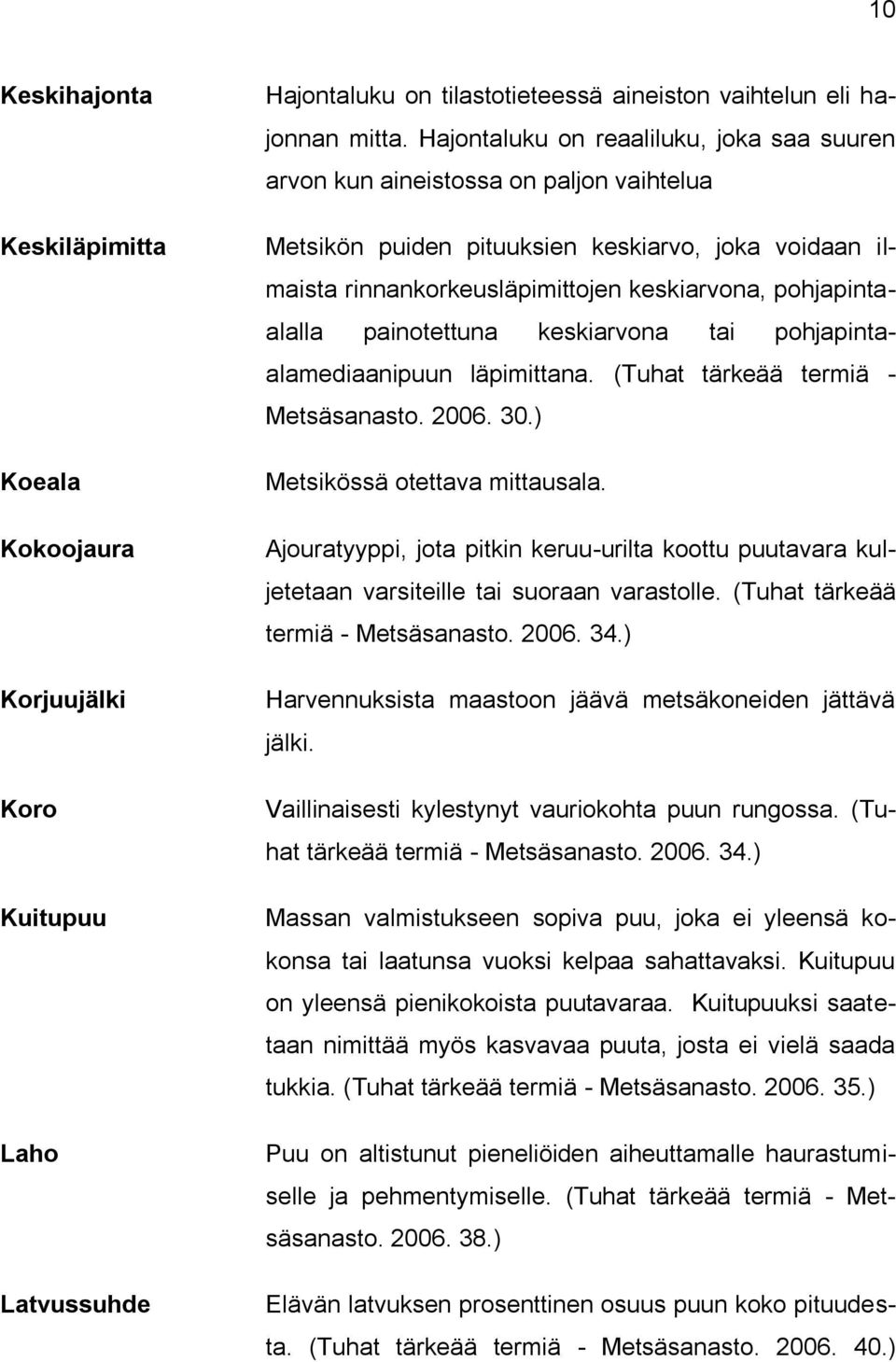 pohjapintaalalla painotettuna keskiarvona tai pohjapintaalamediaanipuun läpimittana. (Tuhat tärkeää termiä - Metsäsanasto. 2006. 30.) Metsikössä otettava mittausala.