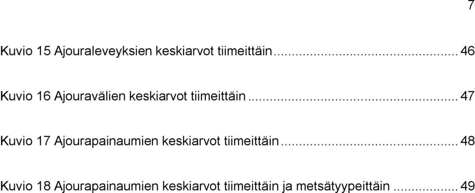 .. 47 Kuvio 17 Ajourapainaumien keskiarvot tiimeittäin.