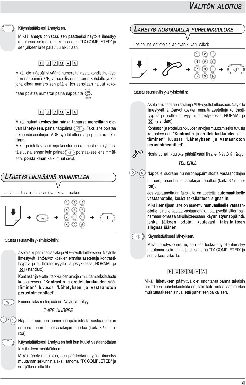 kirjoita oikea numero sen päälle; jos sensijaan haluat kokonaan poistaa numeron paina näppäintä. Mikäli haluat keskeyttää minkä tahansa meneillään olevan lähetyksen, paina näppäintä.