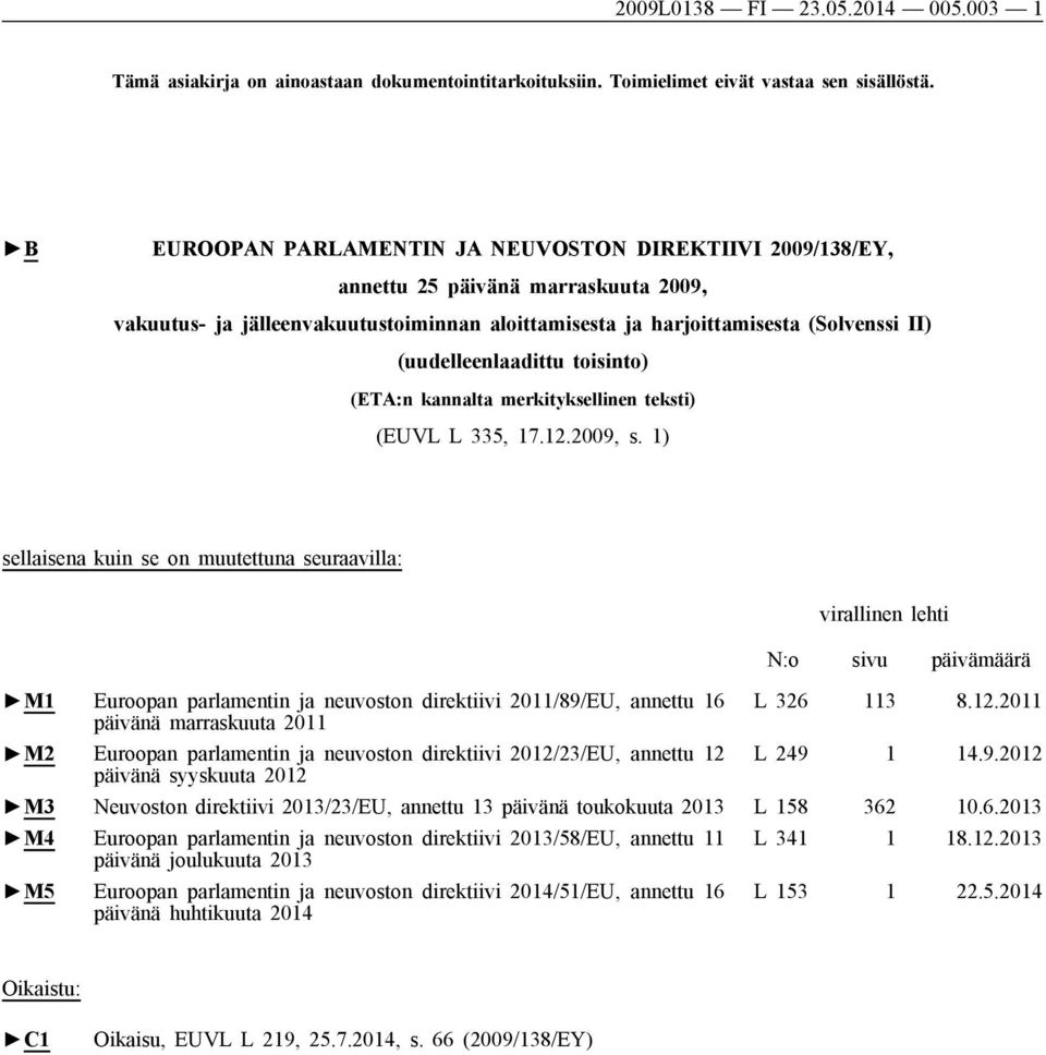 (uudelleenlaadittu toisinto) (ETA:n kannalta merkityksellinen teksti) (EUVL L 335, 17.12.2009, s.