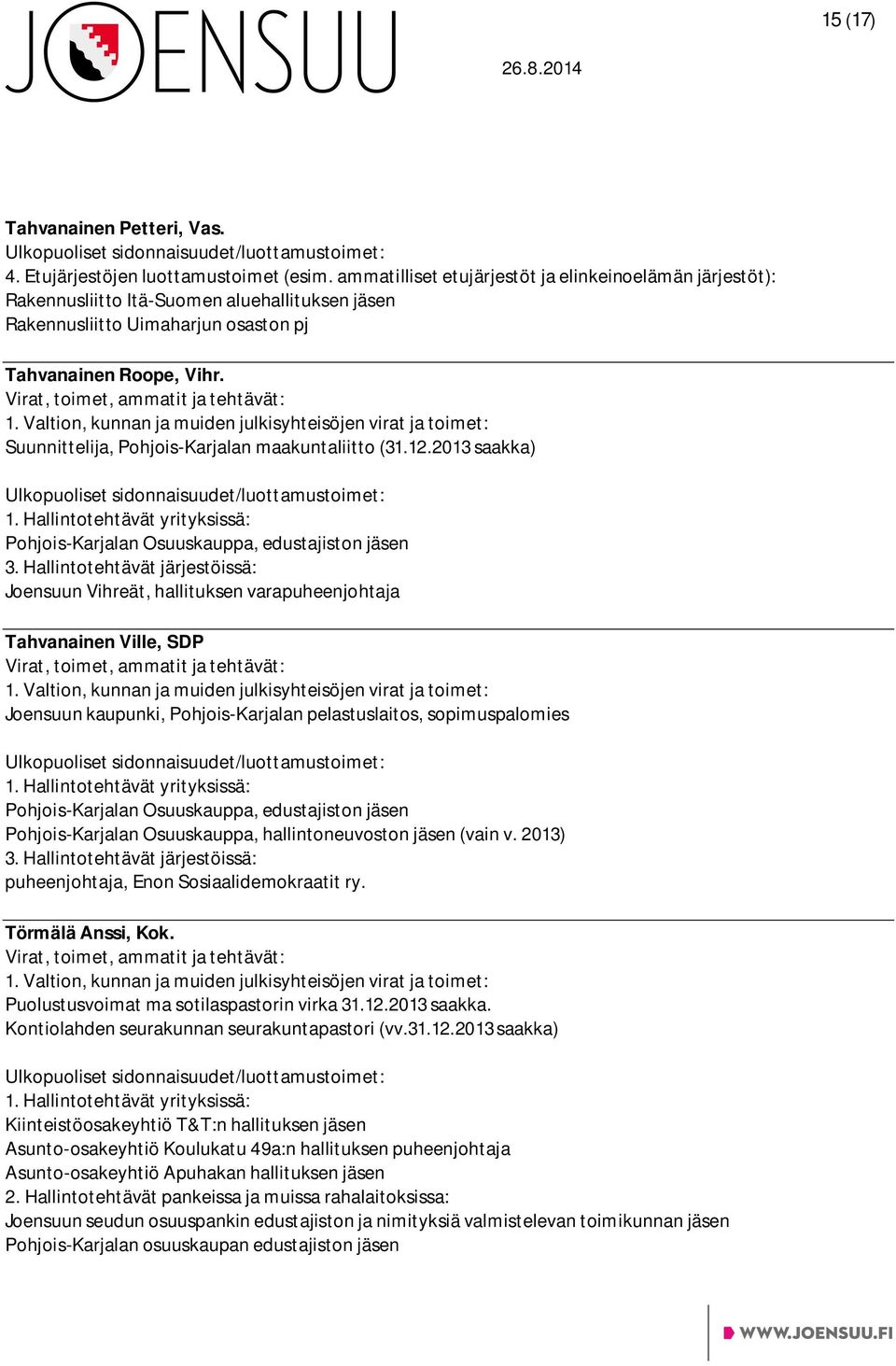 Suunnittelija, Pohjois-Karjalan maakuntaliitto (31.12.