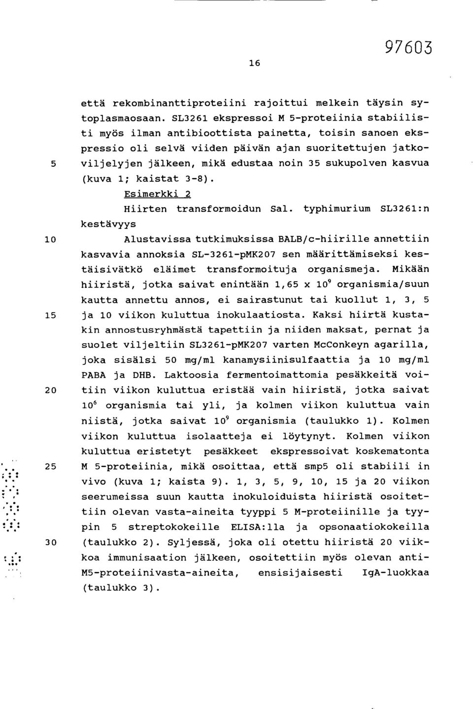 sukupolven kasvua (kuva 1; kaistat 3-8). kestävyys Esimerkki 2 Hiirten transformoidun Sal.