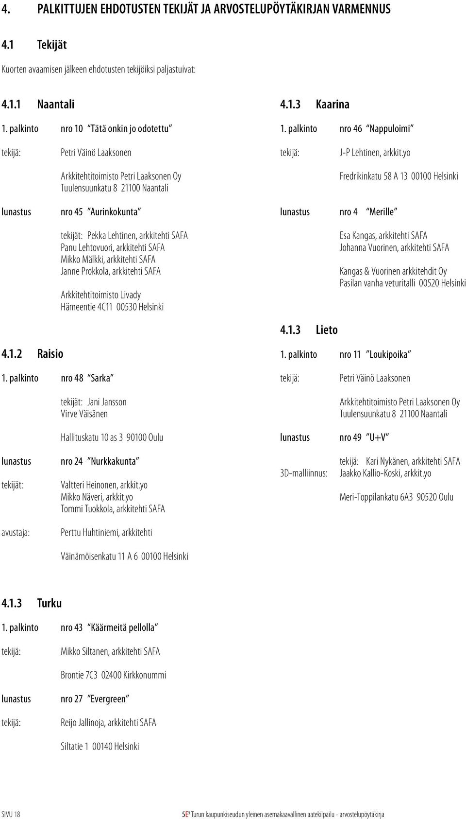 yo Arkkitehtitoimisto Petri Laaksonen Oy Tuulensuunkatu 8 211
