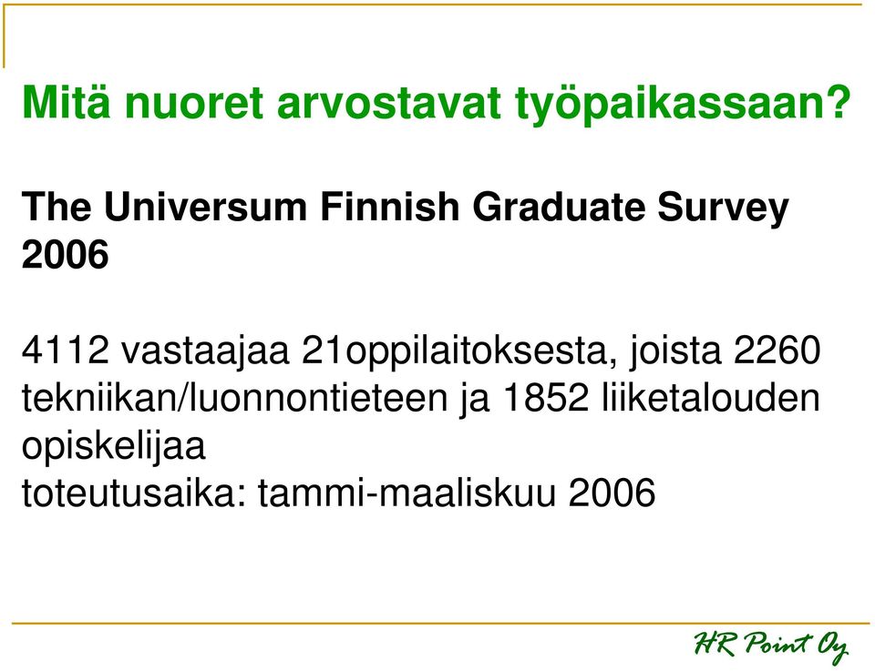 vastaajaa 21oppilaitoksesta, joista 2260