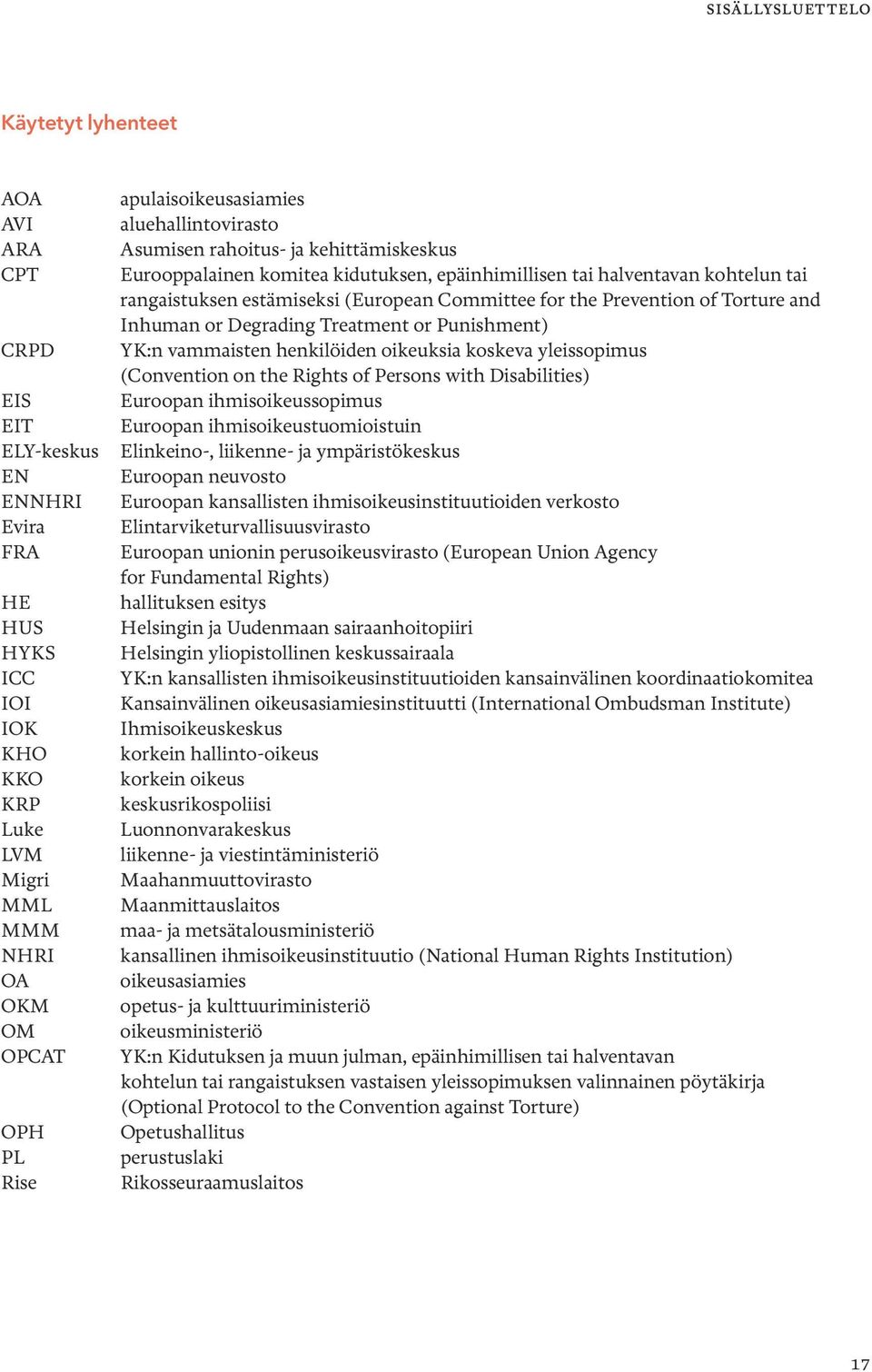 Committee for the Prevention of Torture and Inhuman or Degrading Treatment or Punishment) YK:n vammaisten henkilöiden oikeuksia koskeva yleissopimus (Convention on the Rights of Persons with
