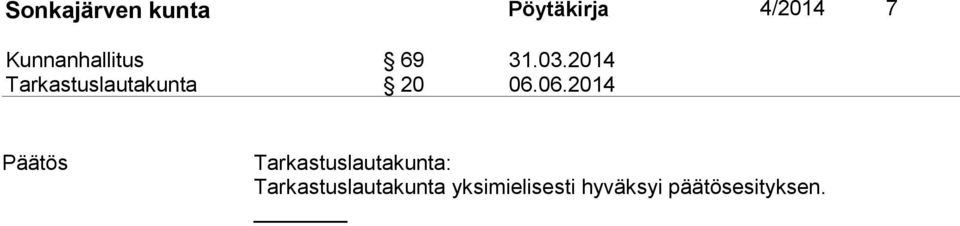 2014 Tarkastuslautakunta 20 06.