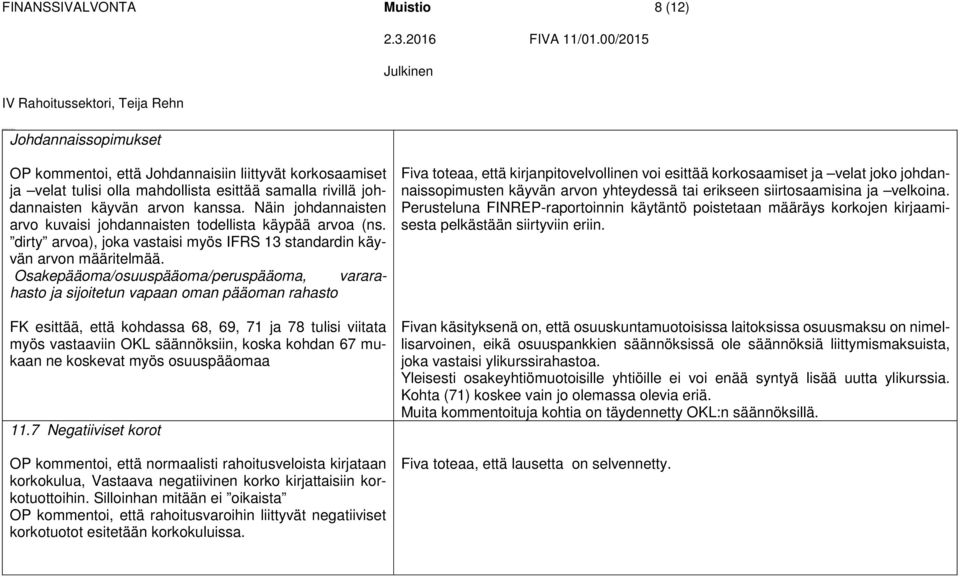 Osakepääoma/osuuspääoma/peruspääoma, vararahasto ja sijoitetun vapaan oman pääoman rahasto FK esittää, että kohdassa 68, 69, 71 ja 78 tulisi viitata myös vastaaviin OKL säännöksiin, koska kohdan 67