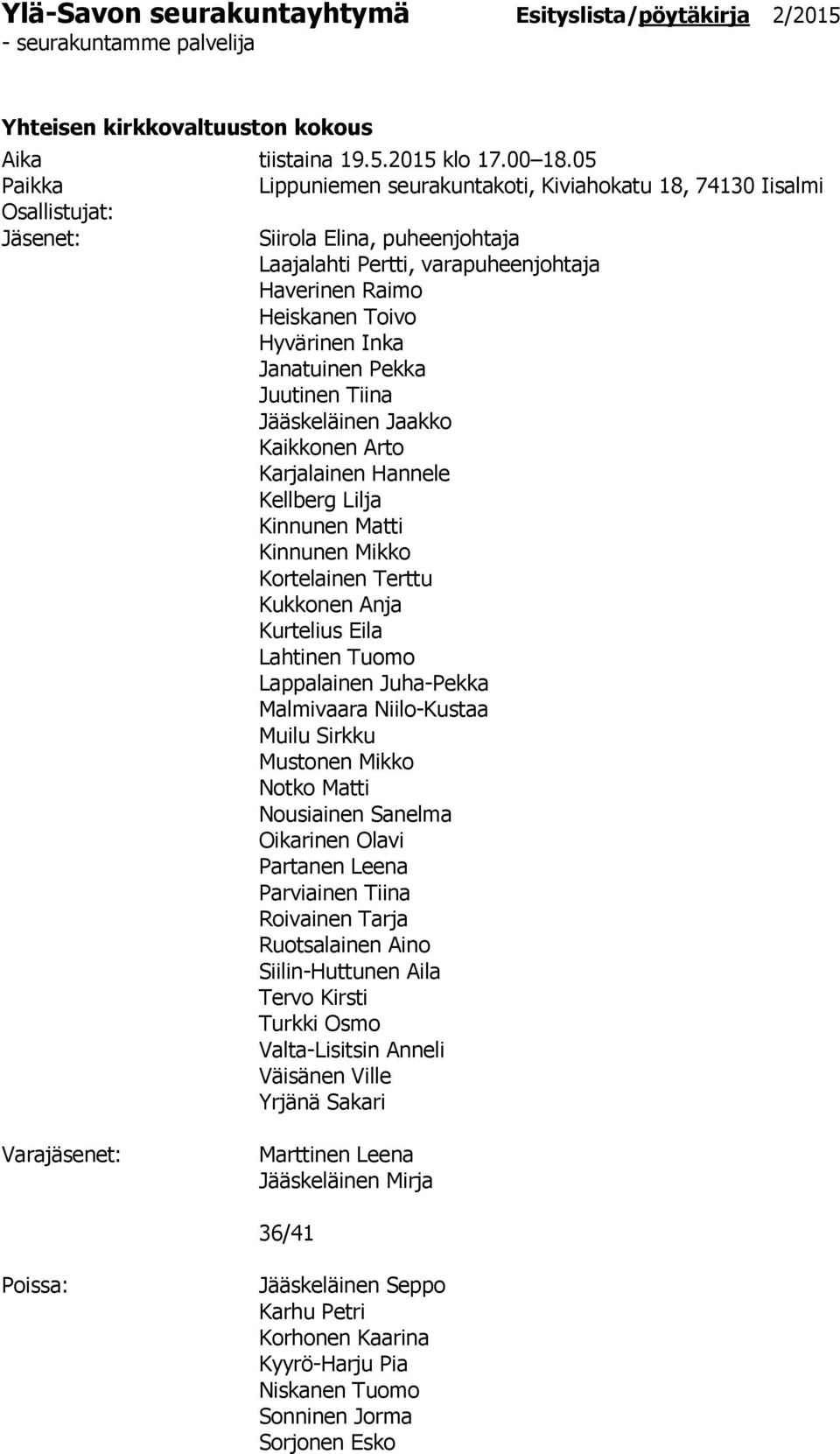 Inka Janatuinen Pekka Juutinen Tiina Jääskeläinen Jaakko Kaikkonen Arto Karjalainen Hannele Kellberg Lilja Kinnunen Matti Kinnunen Mikko Kortelainen Terttu Kukkonen Anja Kurtelius Eila Lahtinen Tuomo