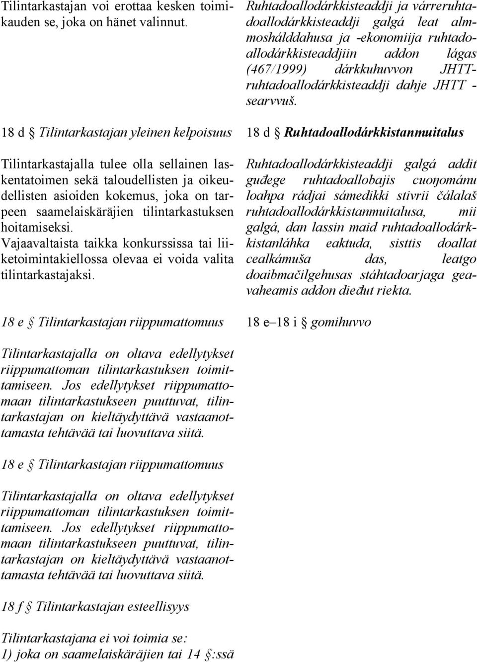 tilintarkastuksen hoitamiseksi. Vajaavaltaista taikka konkurssissa tai liiketoimintakiellossa olevaa ei voida valita tilintarkastajaksi.