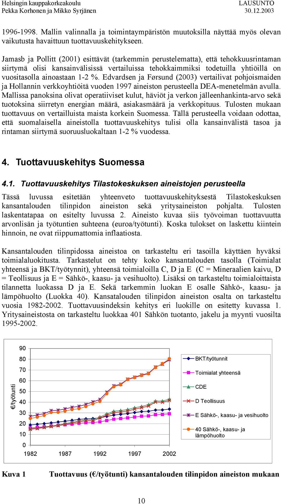 Edvardsen ja Førsund (2003) vertailivat pohjoismaiden ja Hollannin verkkoyhtiöitä vuoden 1997 aineiston perusteella DEA-menetelmän avulla.