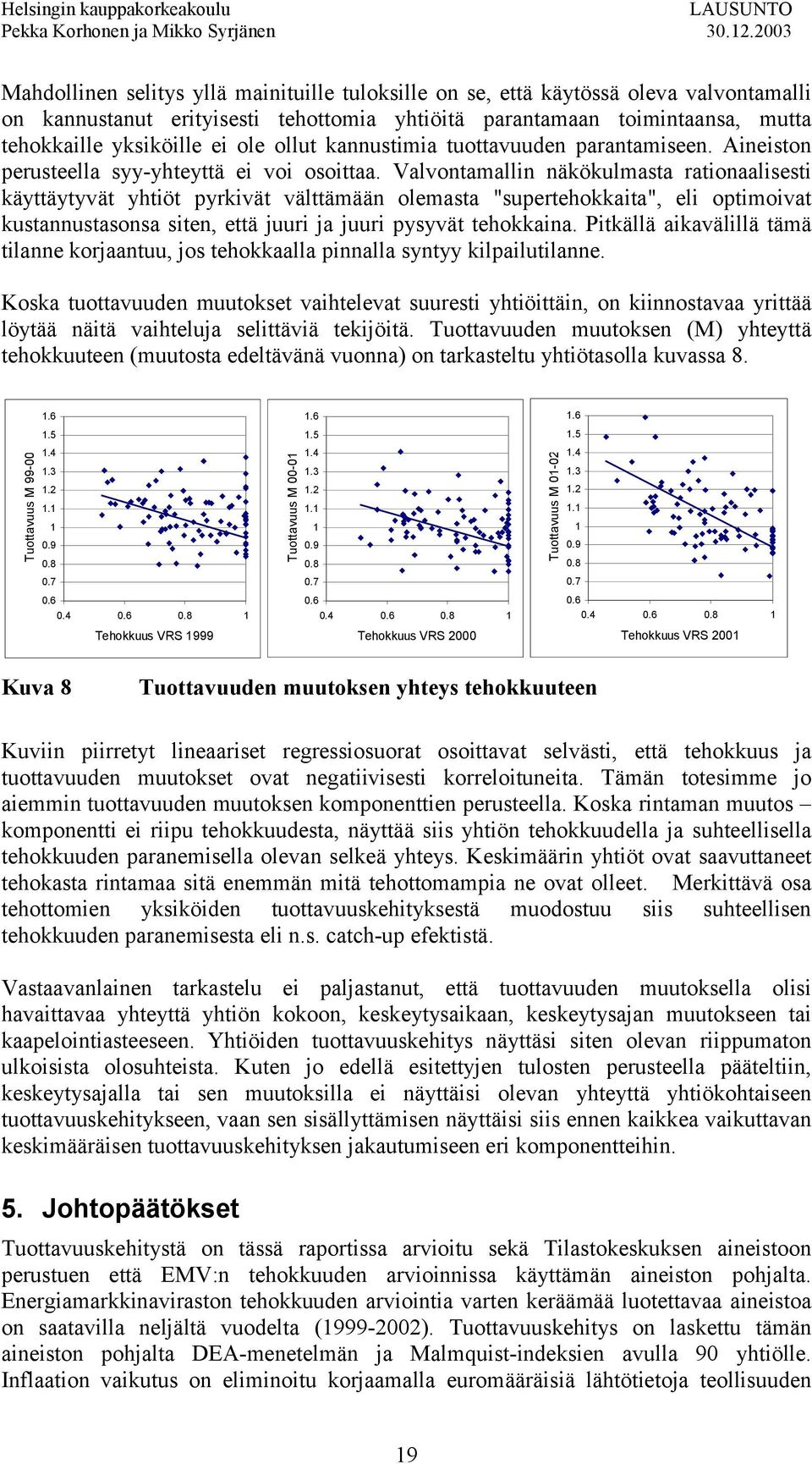 Valvontamallin näkökulmasta rationaalisesti käyttäytyvät yhtiöt pyrkivät välttämään olemasta "supertehokkaita", eli optimoivat kustannustasonsa siten, että juuri ja juuri pysyvät tehokkaina.