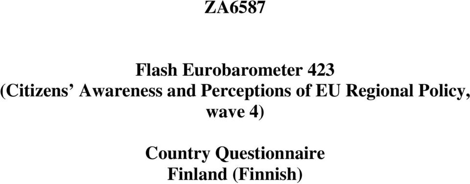 Perceptions of EU Regional