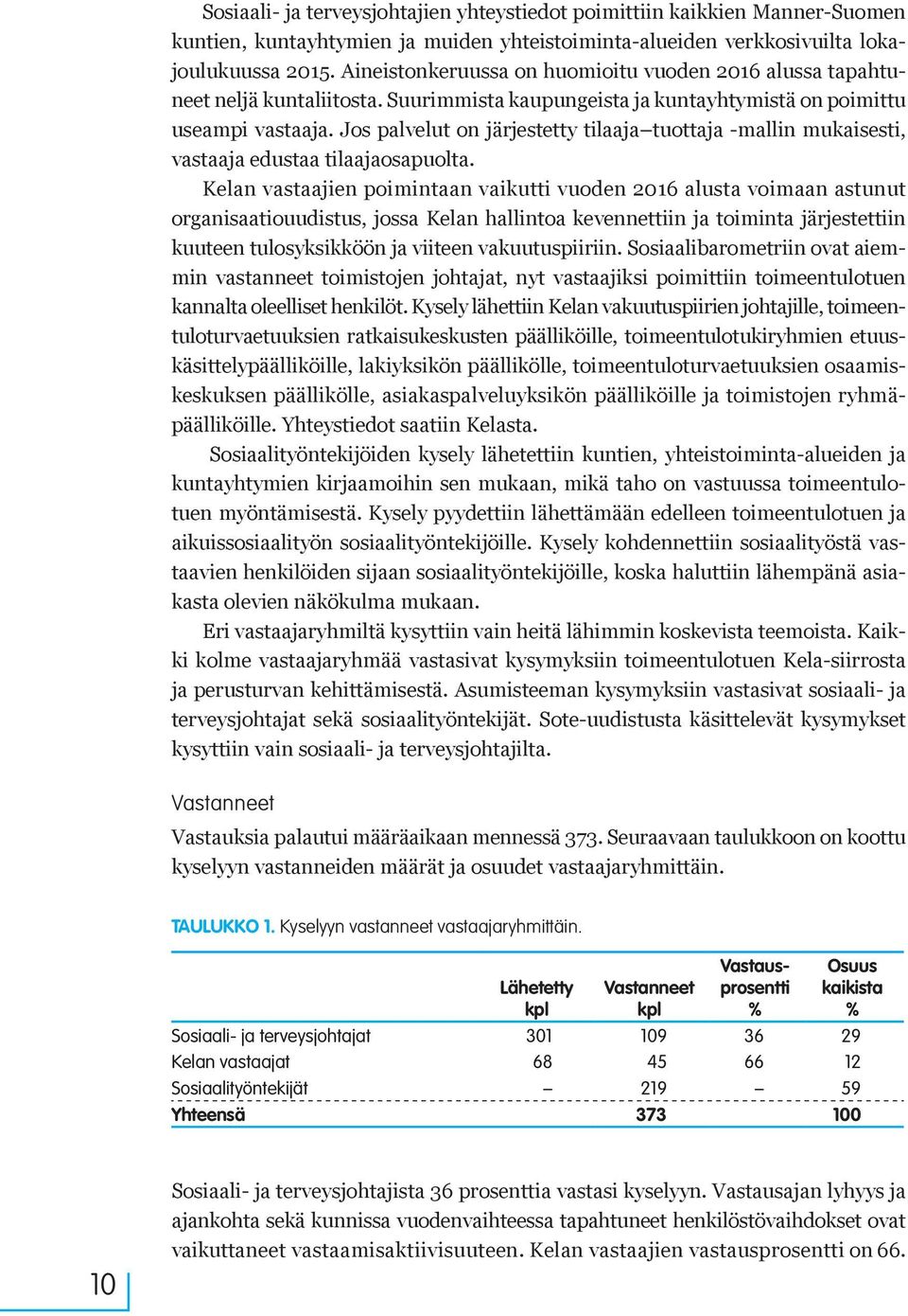 Jos palvelut on järjestetty tilaaja tuottaja -mallin mukaisesti, vastaaja edustaa tilaajaosapuolta.