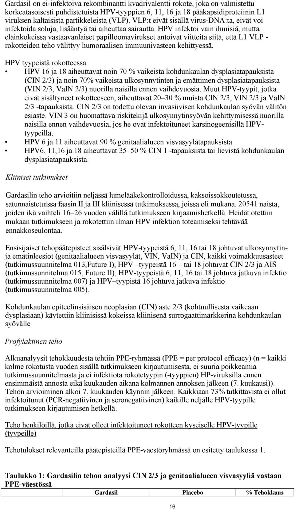 HPV infektoi vain ihmisiä, mutta eläinkokeissa vastaavanlaiset papilloomavirukset antoivat viitteitä siitä, että L1 VLP - rokotteiden teho välittyy humoraalisen immuunivasteen kehittyessä.