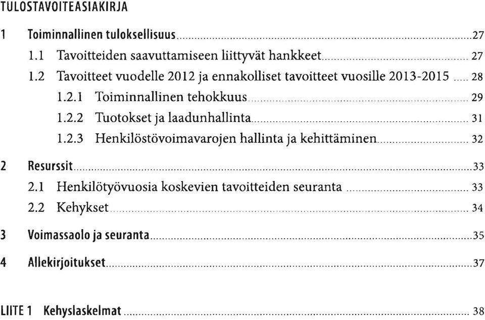 .. 32 2 Resurssit............................ 33 2.1 Henkilötyövuosia koskevien tavoitteiden seuranta...................... 33 2.2 Kehykset.......................... 34 3 Voimassaolo ja seuranta.