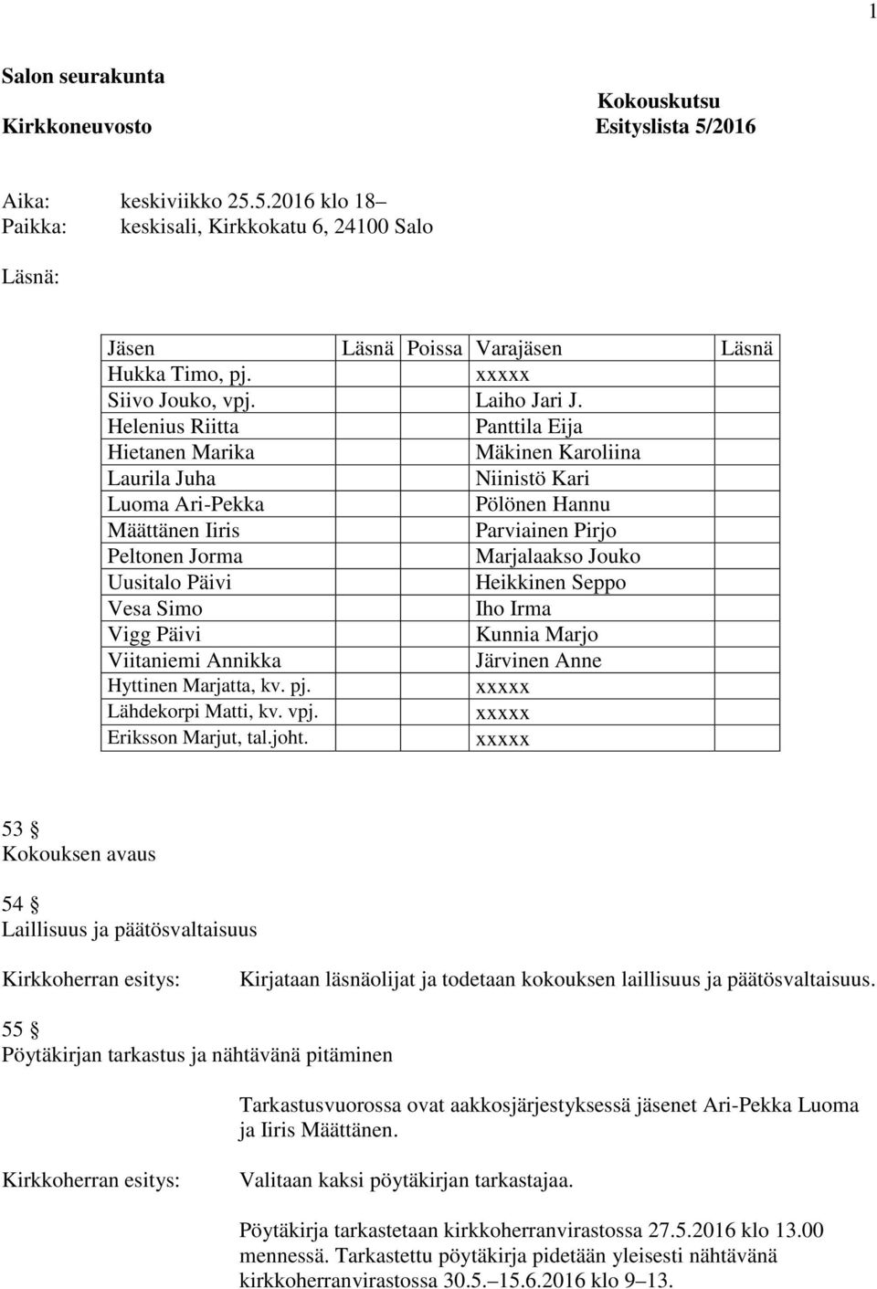 Helenius Riitta Panttila Eija Hietanen Marika Mäkinen Karoliina Laurila Juha Niinistö Kari Luoma Ari-Pekka Pölönen Hannu Määttänen Iiris Parviainen Pirjo Peltonen Jorma Marjalaakso Jouko Uusitalo