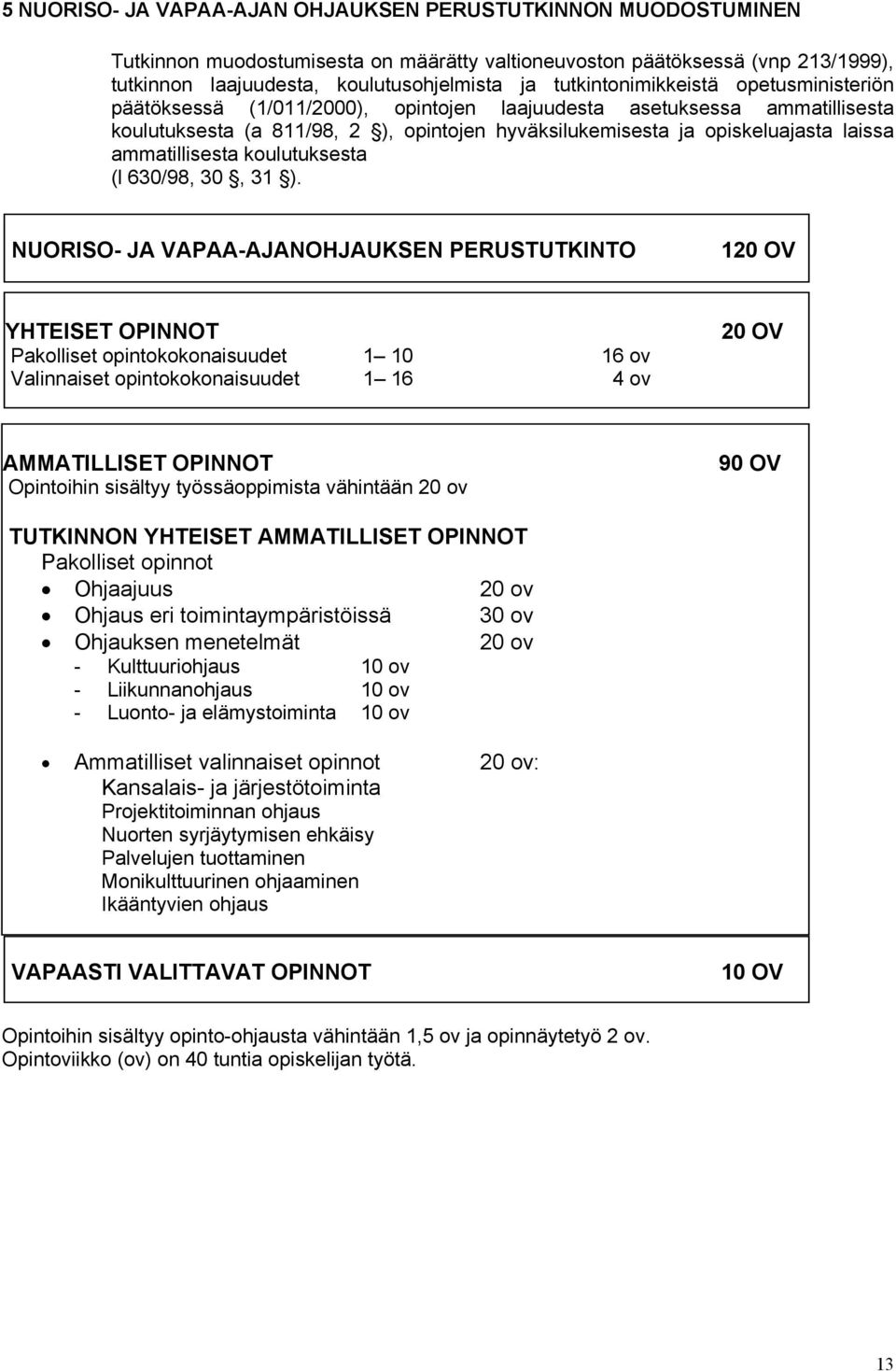 ammatillisesta koulutuksesta (l 630/98, 30, 31 ).