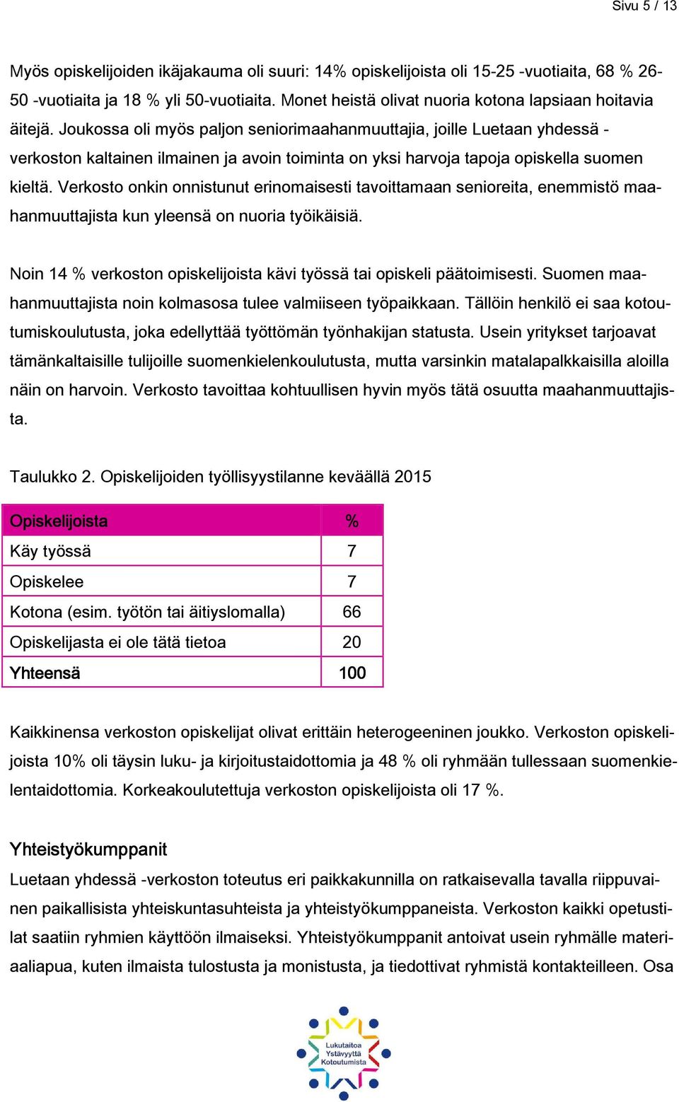 Joukossa oli myös paljon seniorimaahanmuuttajia, joille Luetaan yhdessä - verkoston kaltainen ilmainen ja avoin toiminta on yksi harvoja tapoja opiskella suomen kieltä.