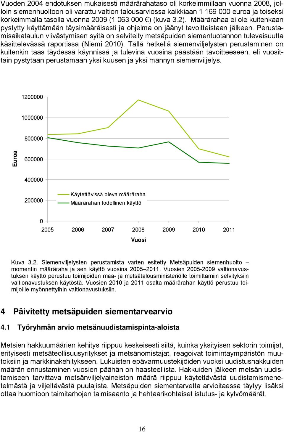 Perustamisaikataulun viivästymisen syitä on selvitelty metsäpuiden siementuotannon tulevaisuutta käsittelevässä raportissa (Niemi 2010).