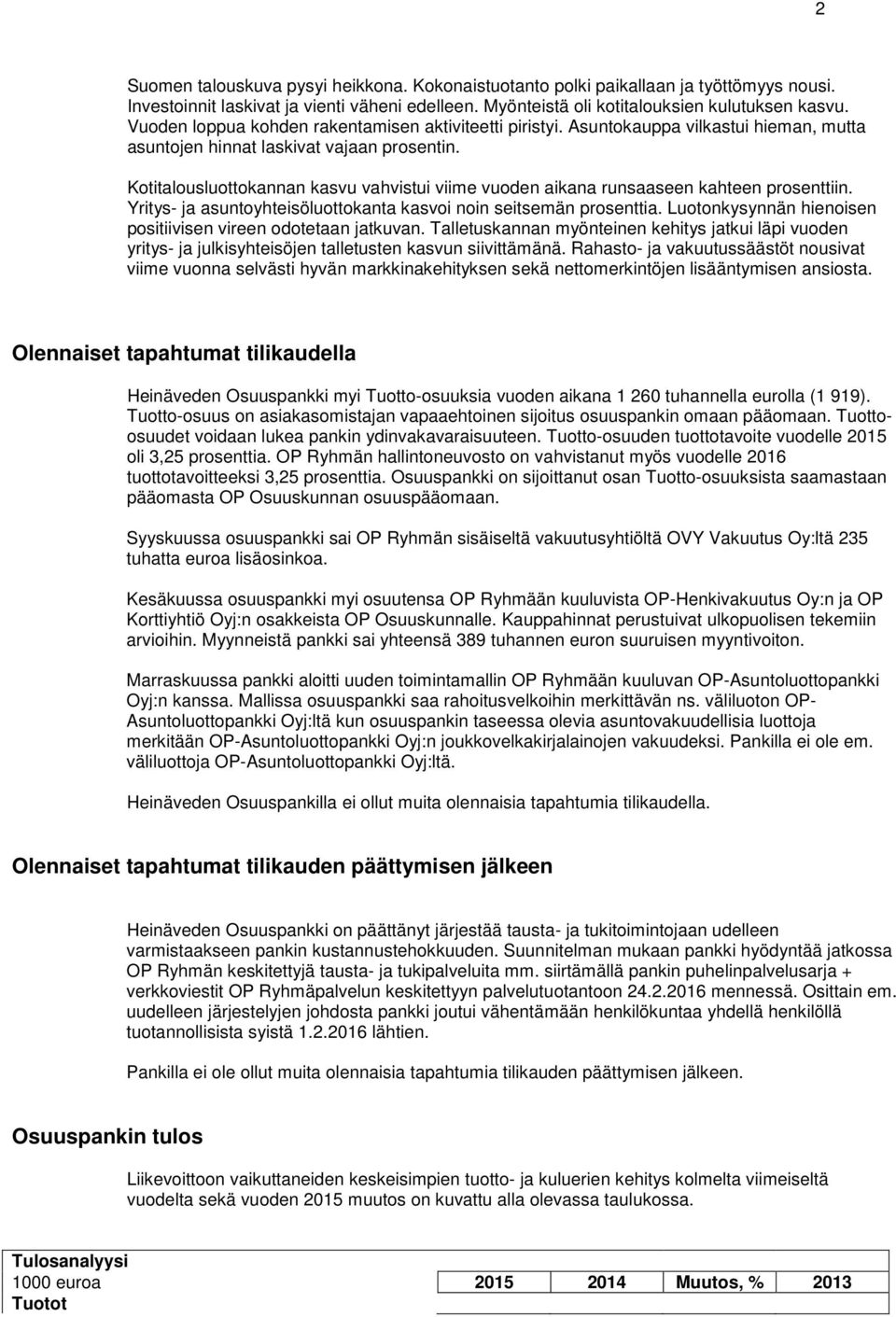 Kotitalousluottokannan kasvu vahvistui viime vuoden aikana runsaaseen kahteen prosenttiin. Yritys- ja asuntoyhteisöluottokanta kasvoi noin seitsemän prosenttia.