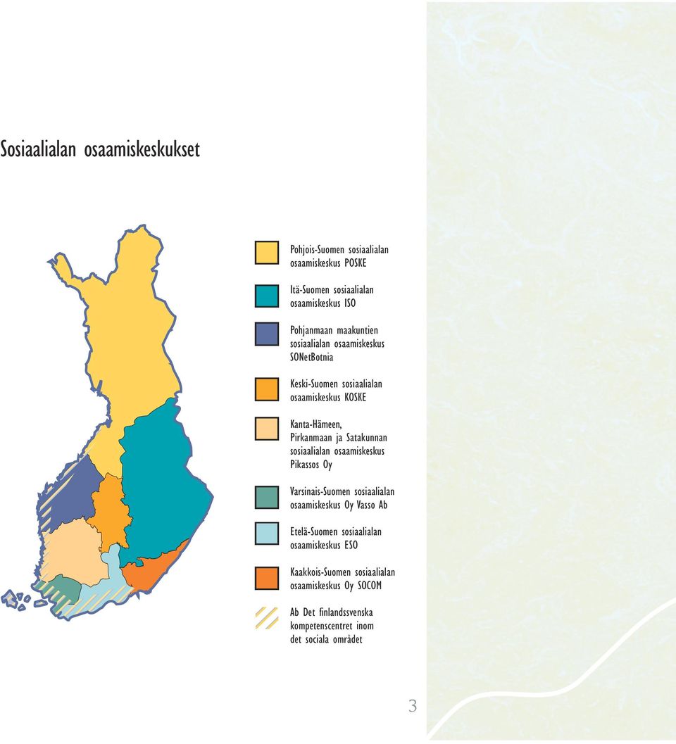 Satakunnan sosiaalialan osaamiskeskus Pikassos Oy Varsinais-Suomen sosiaalialan osaamiskeskus Oy Vasso Ab Etelä-Suomen