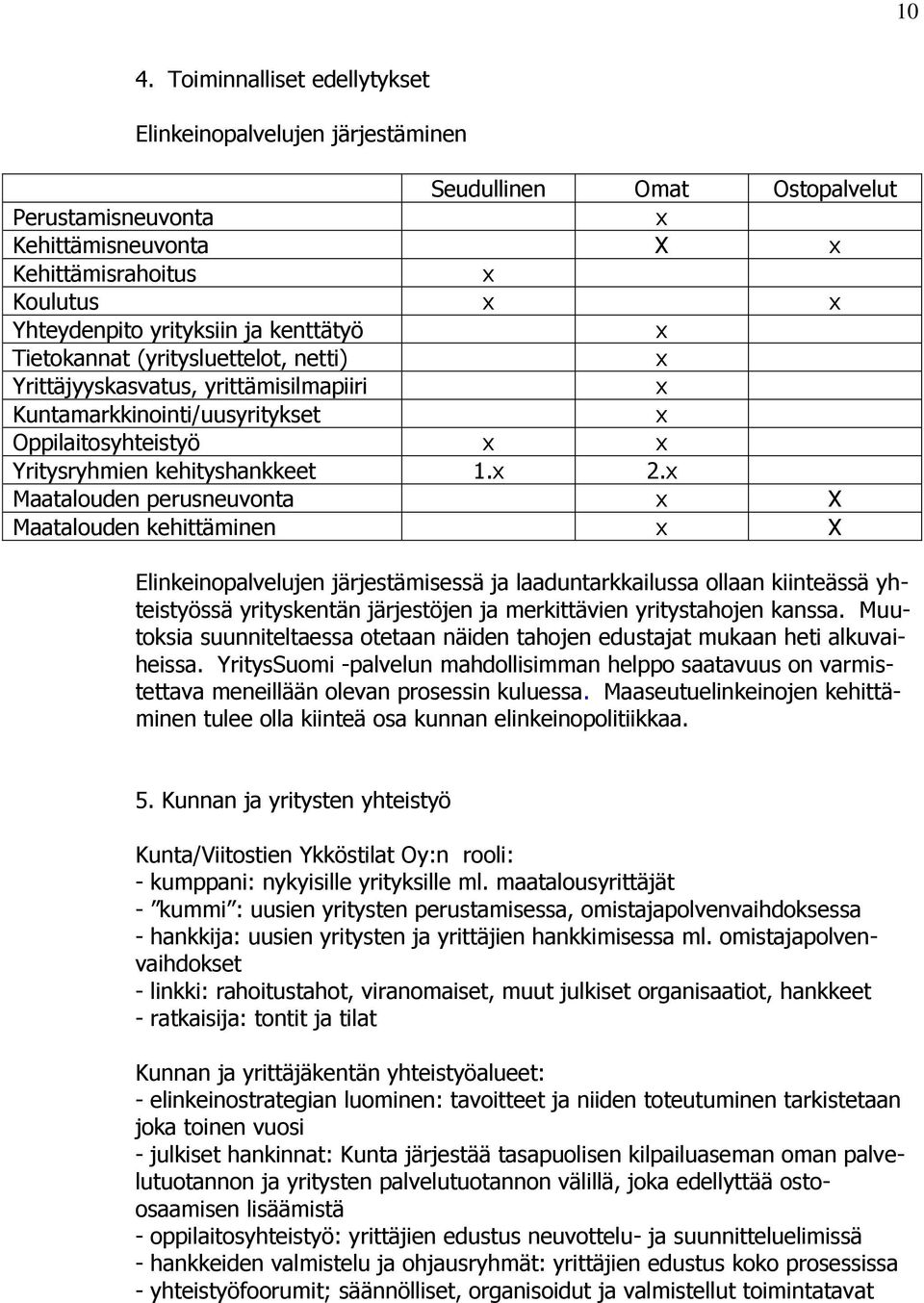 Maatalouden perusneuvonta X Maatalouden kehittäminen X Elinkeinopalvelujen järjestämisessä ja laaduntarkkailussa ollaan kiinteässä yhteistyössä yrityskentän järjestöjen ja merkittävien yritystahojen