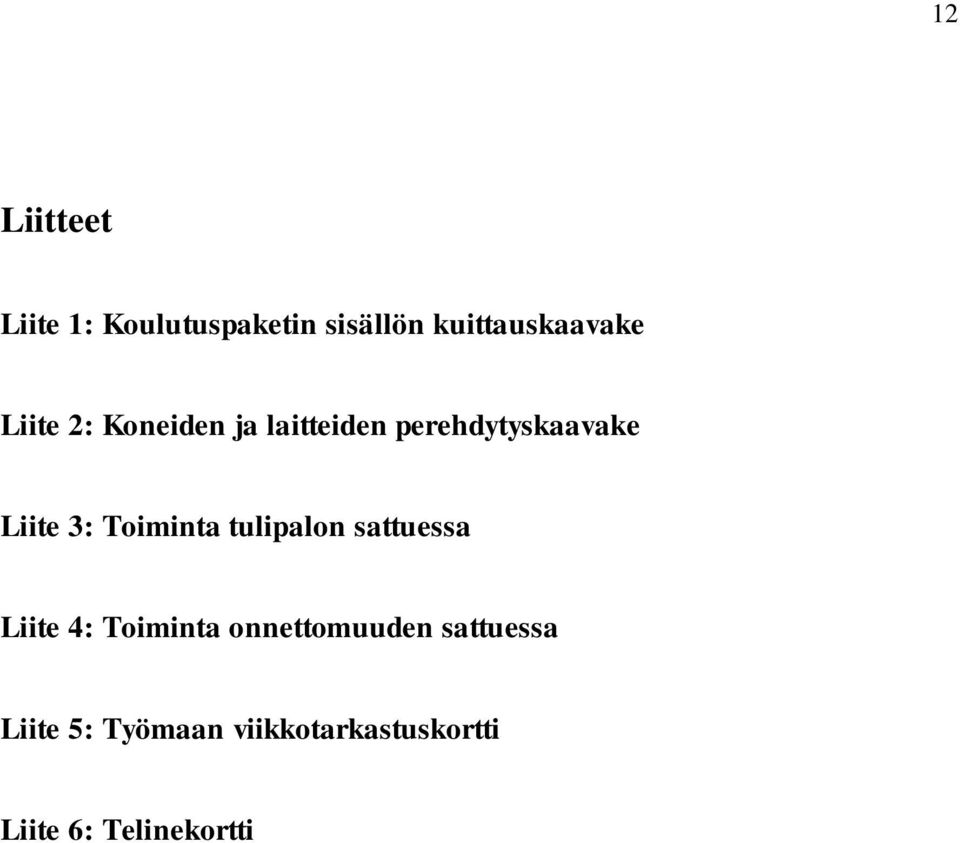 Toiminta tulipalon sattuessa Liite 4: Toiminta onnettomuuden