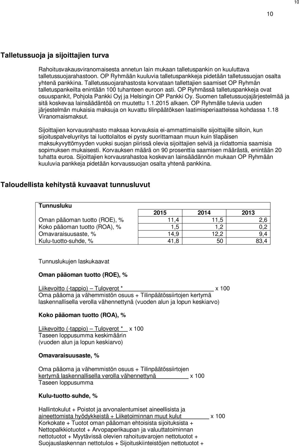 Talletussuojarahastosta korvataan tallettajien saamiset OP Ryhmän talletuspankeilta enintään 100 tuhanteen euroon asti.