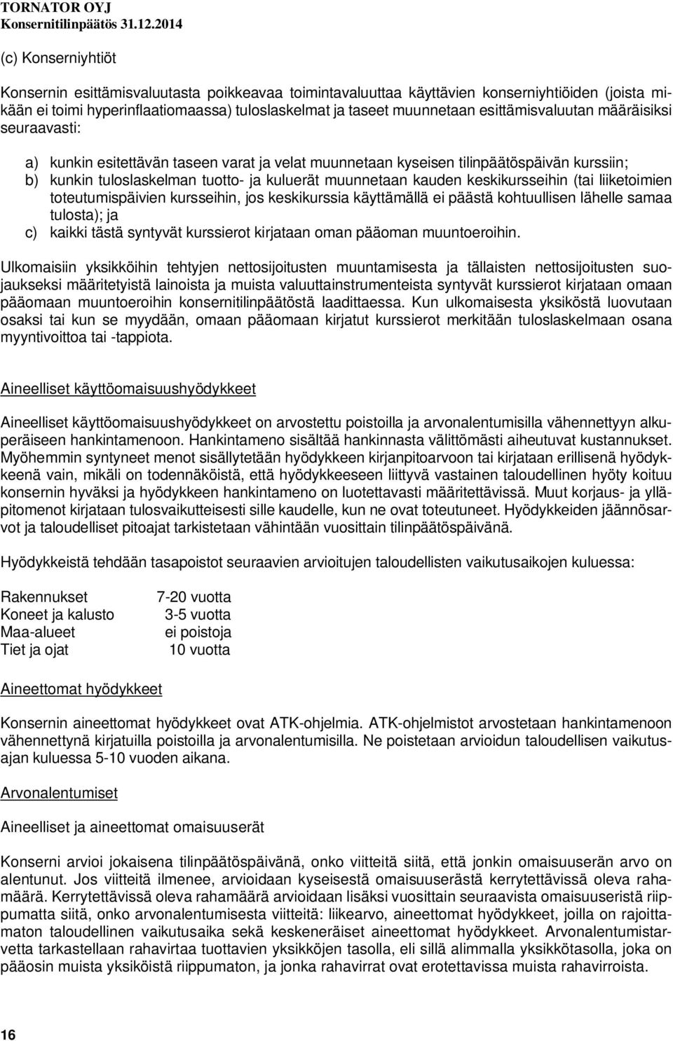 keskikursseihin (tai liiketoimien toteutumispäivien kursseihin, jos keskikurssia käyttämällä ei päästä kohtuullisen lähelle samaa tulosta); ja c) kaikki tästä syntyvät kurssierot kirjataan oman