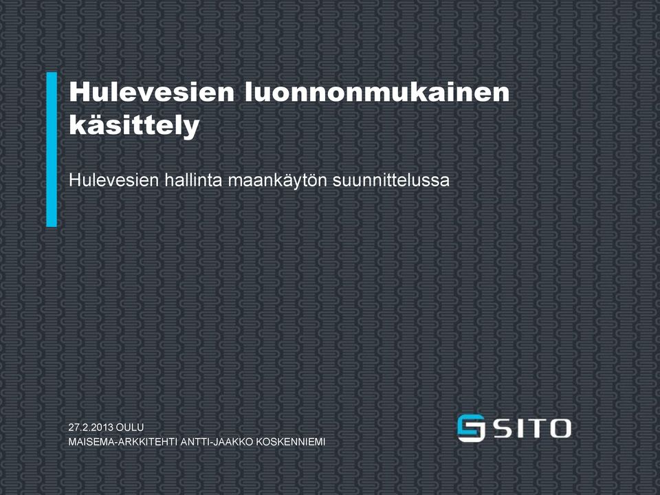 maankäytön suunnittelussa 27