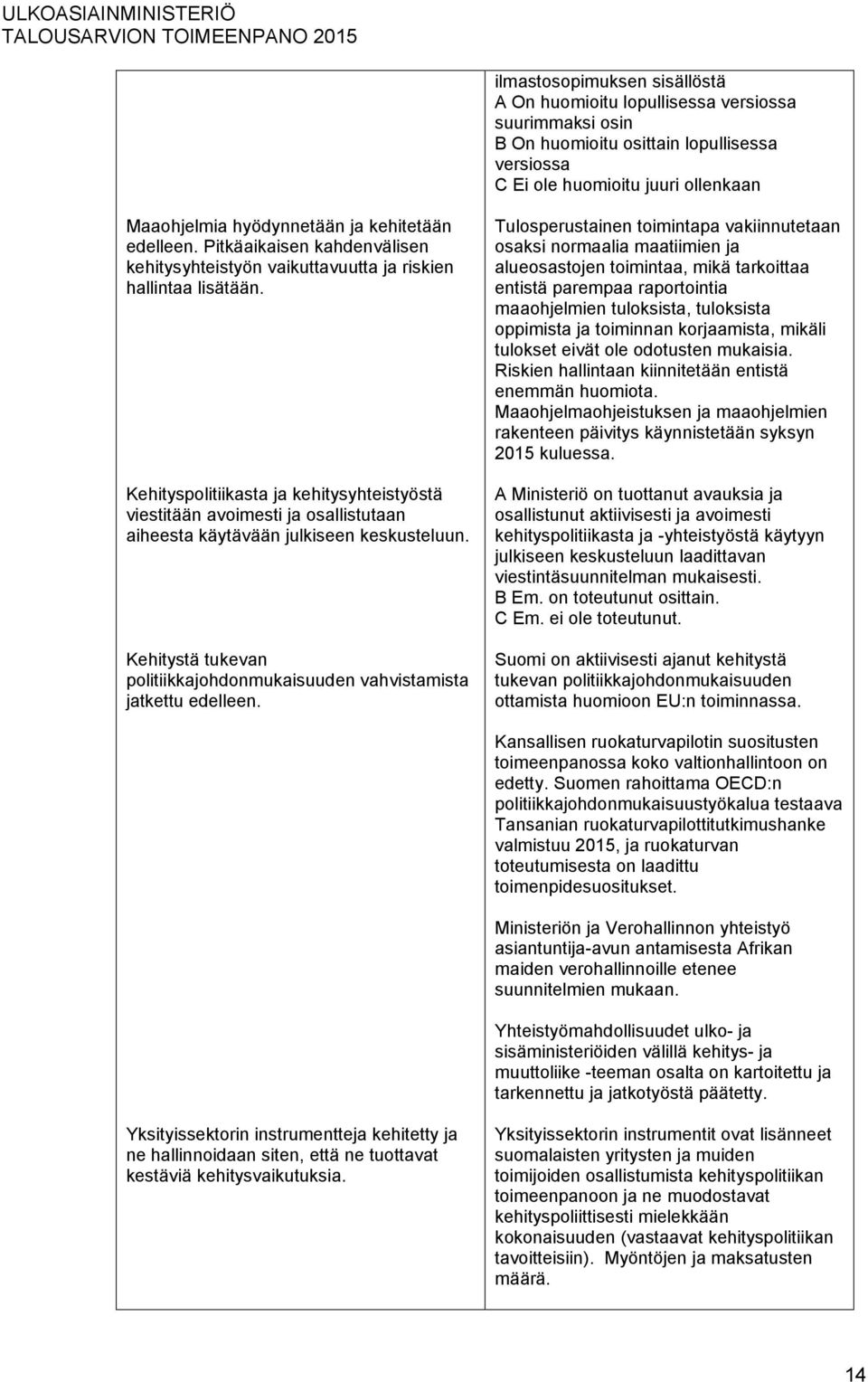 Kehityspolitiikasta ja kehitysyhteistyöstä viestitään avoimesti ja osallistutaan aiheesta käytävään julkiseen keskusteluun.