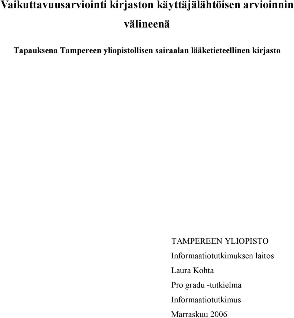 lääketieteellinen kirjasto TAMPEREEN YLIOPISTO