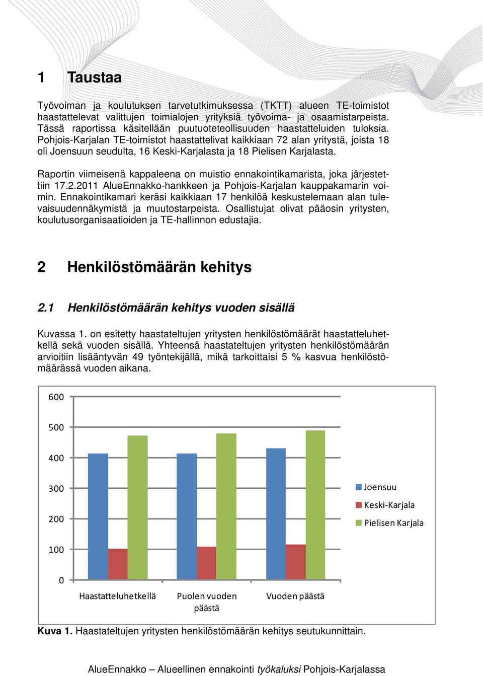 Pohjois-Karjalan TE-toimistot haastattelivat kaikkiaan 72 alan yritystä, joista 18 oli Joensuun seudulta, 16 Keski-Karjalasta ja 18 Pielisen Karjalasta.