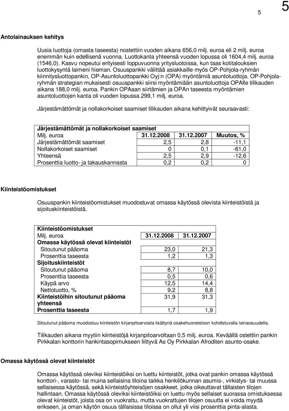 Osuuspankki välittää asiakkaille myös OP-Pohjola-ryhmän kiinnitysluottopankin, OP-Asuntoluottopankki Oyj:n (OPA) myöntämiä asuntoluottoja.